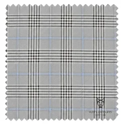 Alexander Collection - Gray Double Breasted 2 Piece Suit Regular Fit Tone on Tone Windowpane