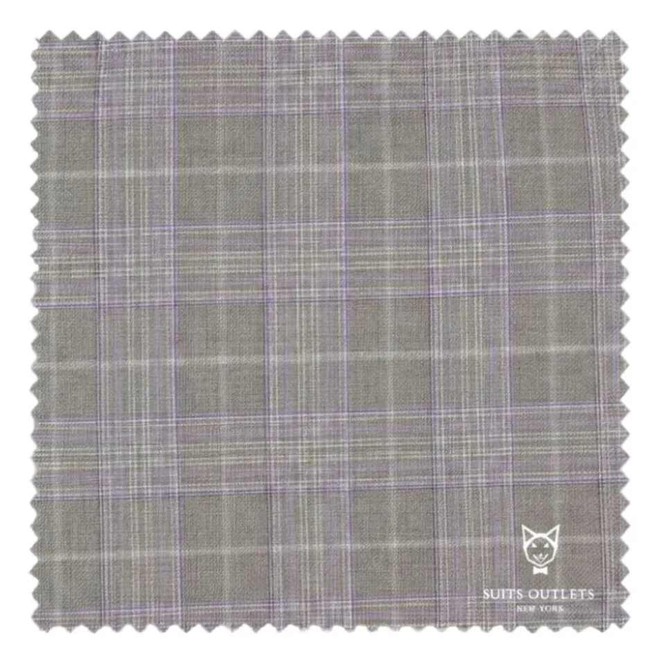 Alexander Collection - Regular Fit Gray Glen Plaid Double Breasted 2-Piece Suit