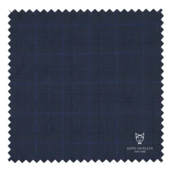 Alexander Collection - Regular Fit Navy Glen Plaid Double Breasted 2-Piece Suit
