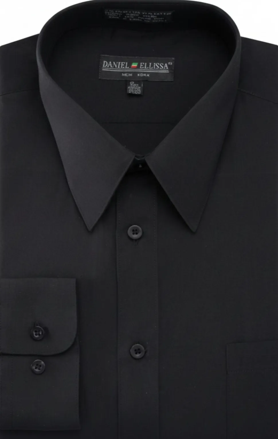 Basic Dress Shirt Convertible Cuff Regular Fit in Black