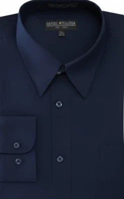 Basic Dress Shirt Convertible Cuff Regular Fit in Navy