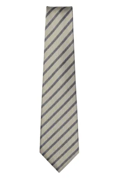 Beige Diagonal Striped Tie