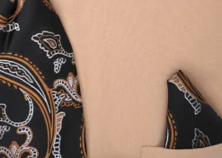 Beige French Cuff Dress Shirt Set with Tie and Handkerchief