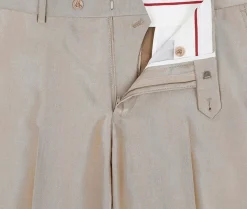 Beige Regular Fit Sharkskin Italian Styled 2 Piece Suit