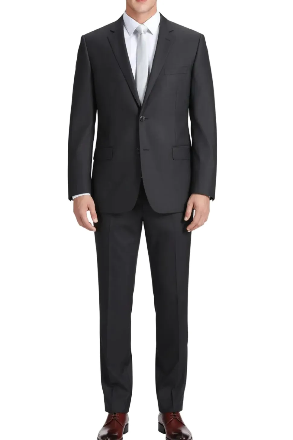 Bevagna Collection - Charcoal 100% Virgin Wool Regular Fit Pick Stitched 2 Piece Suit