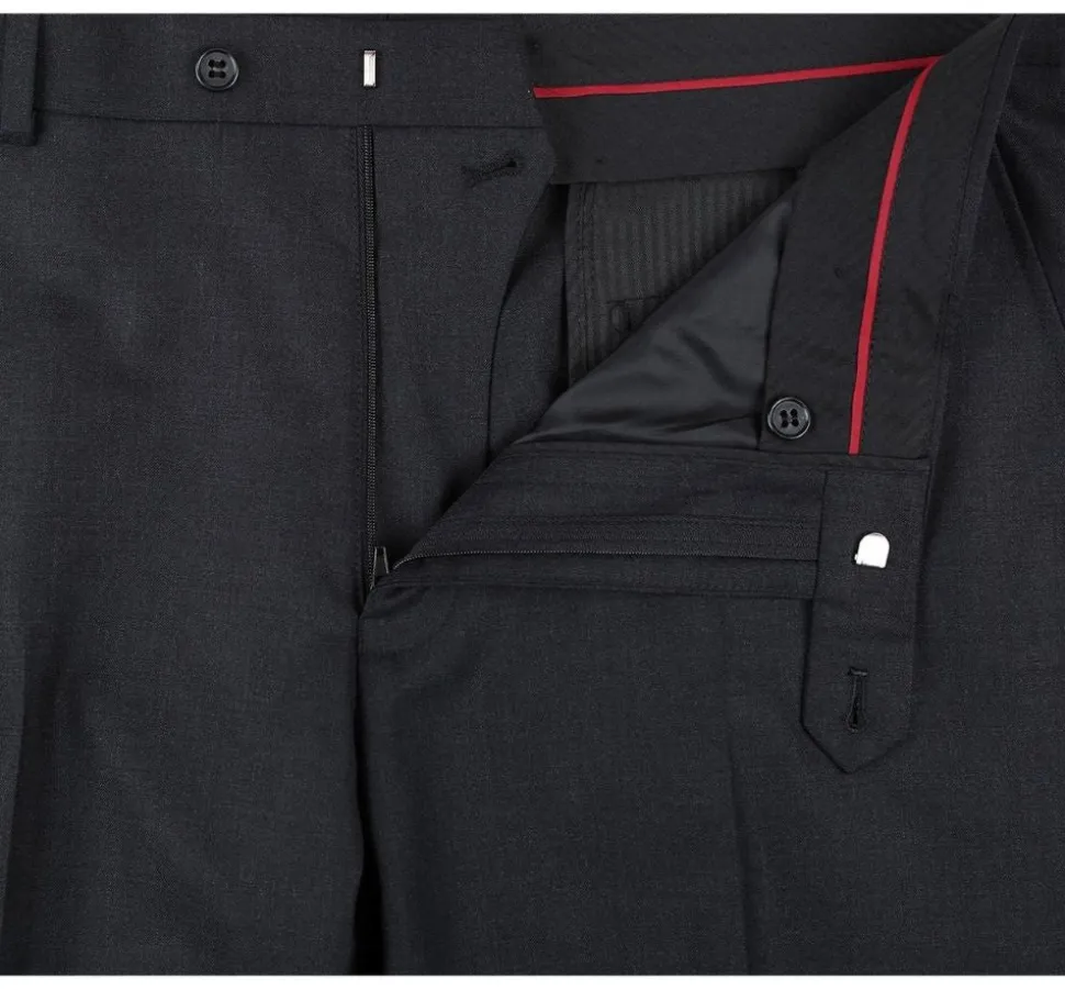 Bevagna Collection - Charcoal 100% Virgin Wool Regular Fit Pick Stitched 2 Piece Suit