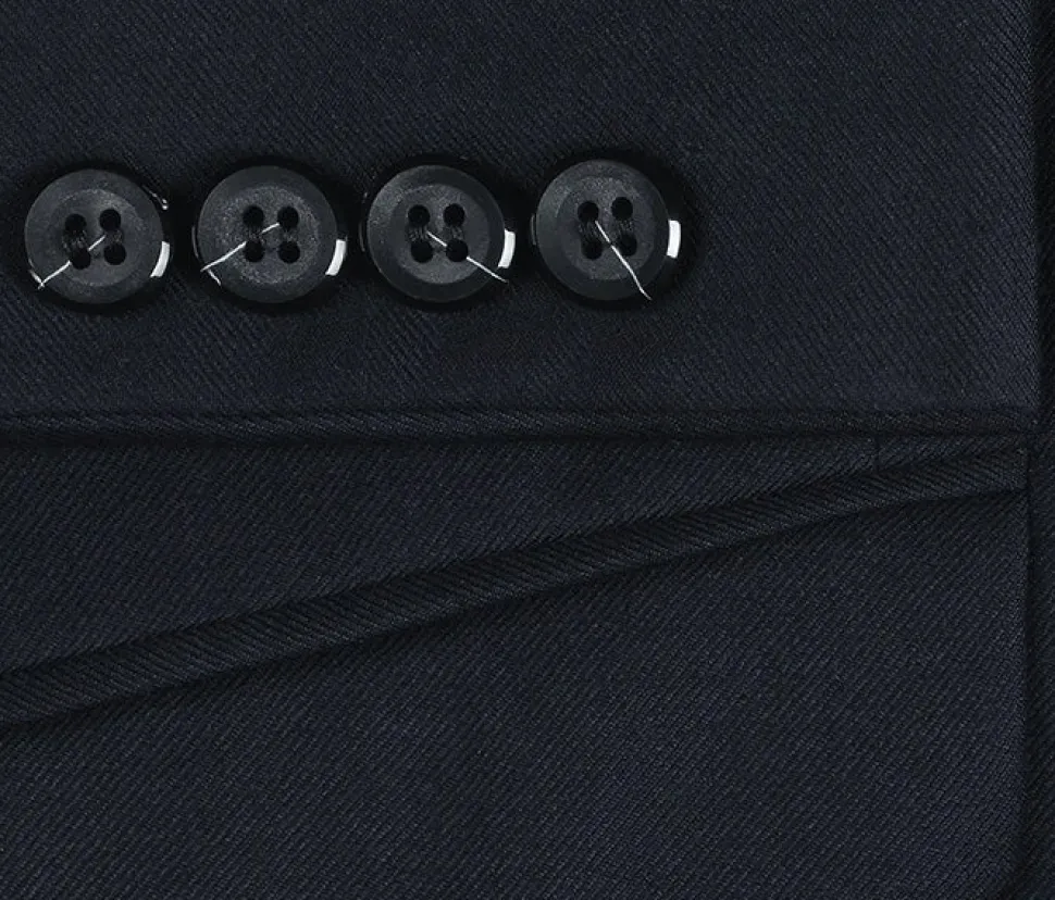Bevagna Collection - Navy 100% Virgin Wool Regular Fit Pick Stitched 2 Piece Suit
