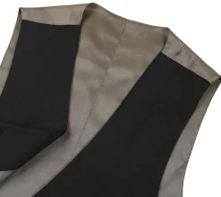 Bevagna Collection - Wool Suit Dress Vest 5 Buttons Regular Fit In Black