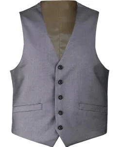 Bevagna Collection - Wool Suit Dress Vest 5 Buttons Regular Fit In Gray