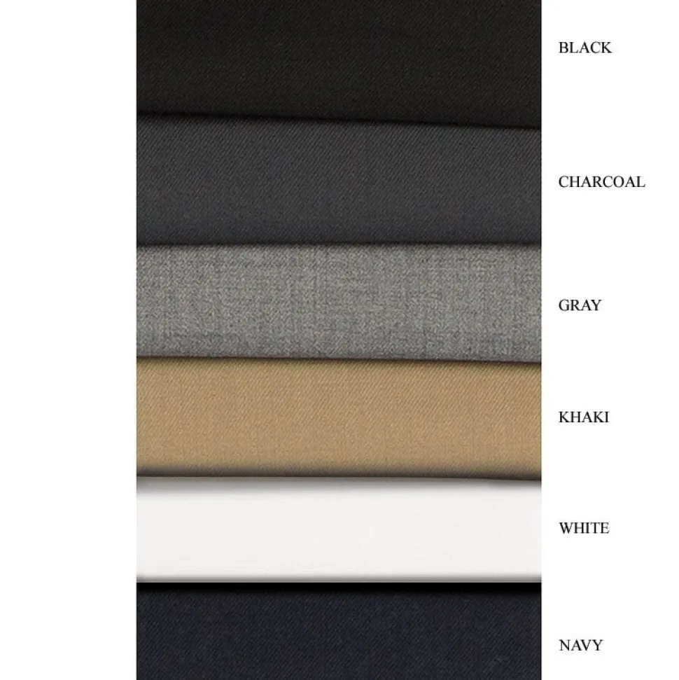 Black Dress Pants Regular Leg Flat Front Pre-Hemmed