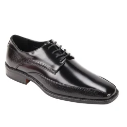 Black Embossed Bike Toe Dress Shoes