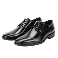 Black Embossed Bike Toe Dress Shoes