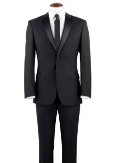 Black Regular Fit 2 Piece Tuxedo With Adjustable Waistband