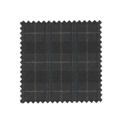 Black Slim Fit 3 Piece 1 Button Windowpane Suit