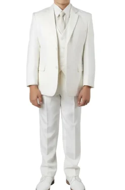 (8) Boy Suit 5 Piece Set Off White