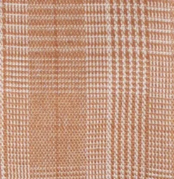 Brown Plaid French Cuff Dress Shirt Set with Cuff Links, Tie and Pocket Square