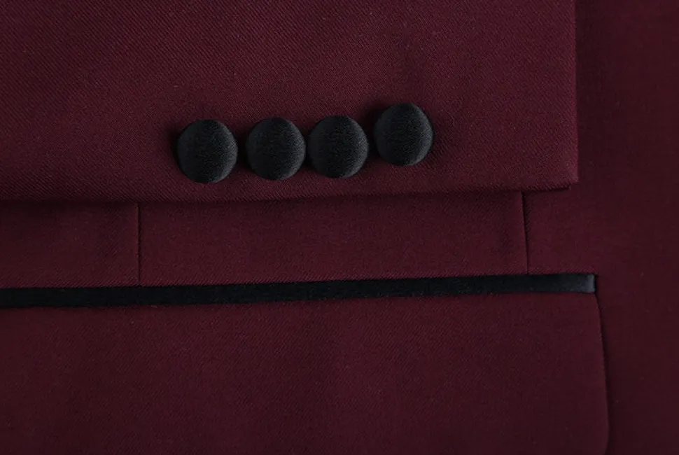 Burgundy 2 Piece Tuxedo Shawl Lapel Slim Fit