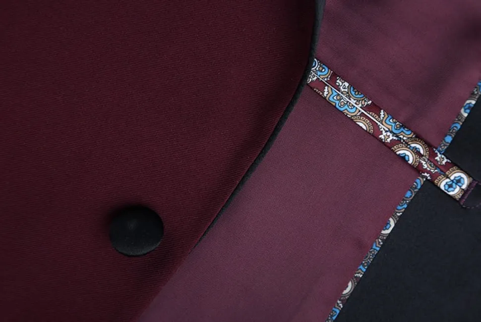 Burgundy 2 Piece Tuxedo Shawl Lapel Slim Fit