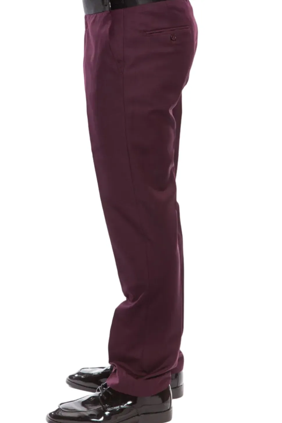 Burgundy Slim Fit 2 Piece Tuxedo With Satin Peak Lapel