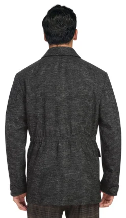 Charcoal Slim Fit Wool Blend Short Coat