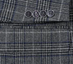 Classic Regular Fit Blazer Windowpane Pattern in Gray