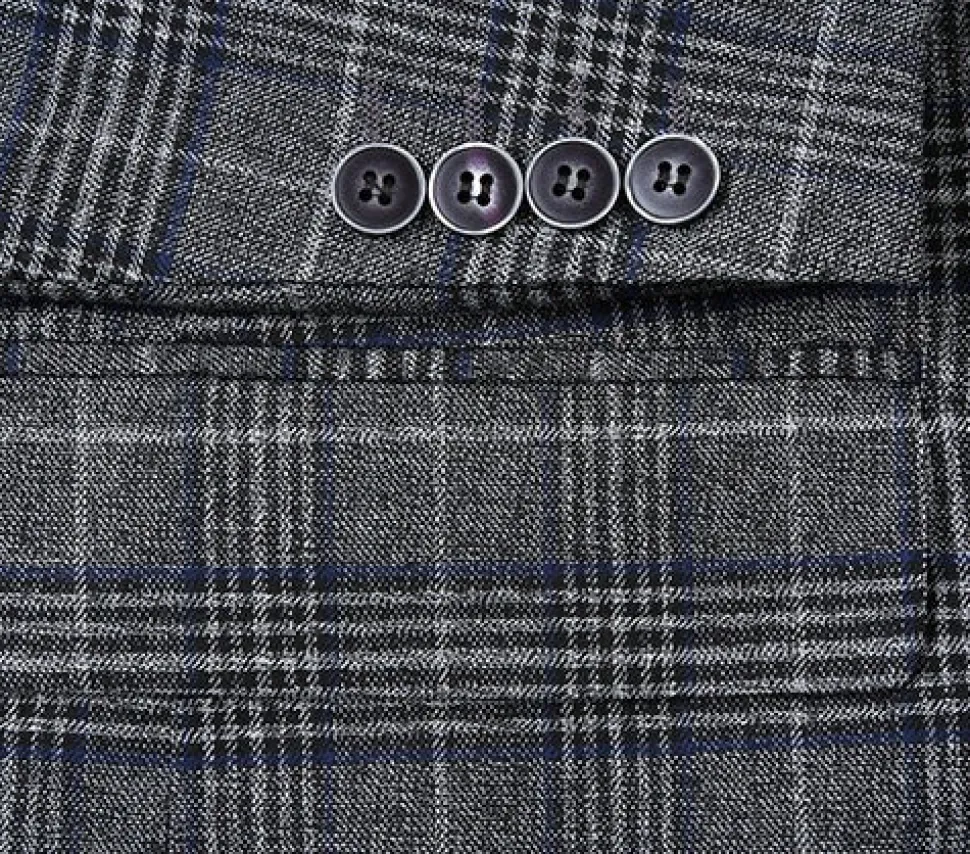 Classic Regular Fit Blazer Windowpane Pattern in Gray