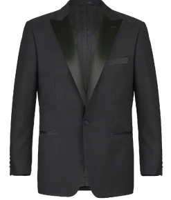Classic Regular Fit 2 Piece Black Dress Tuxedo Peak Lapel