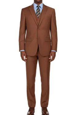Cognac Regular Fit 3-Piece Suit