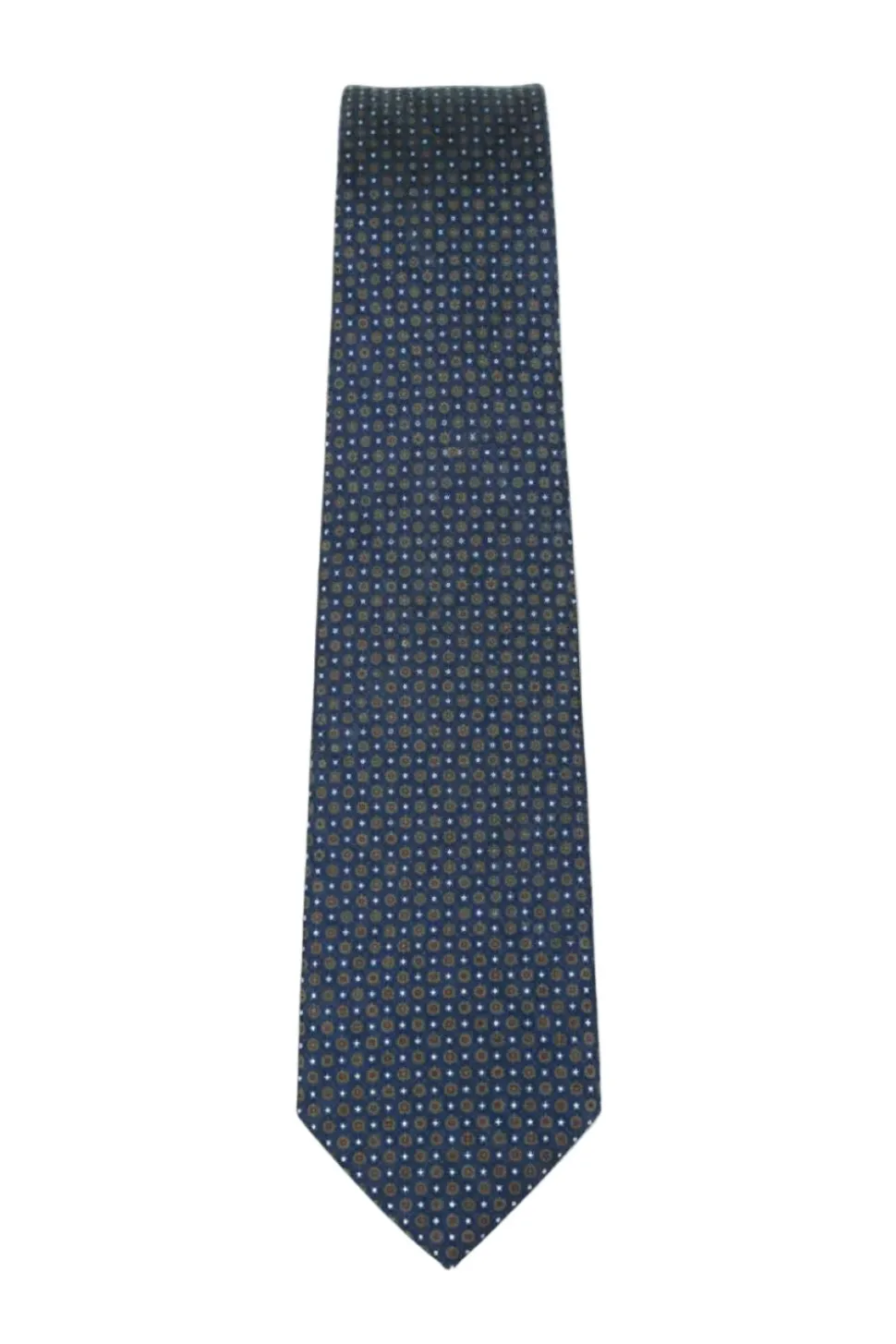 Dark Green Dotted Floral Pattern Tie
