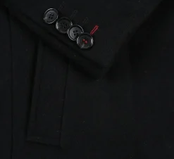 English Laundry Black Fall/Winter Essential Slim Fit Overcoat Wool Blend