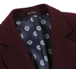 English Laundry Burgundy Fall/Winter Essential Slim Fit Overcoat Wool Blend