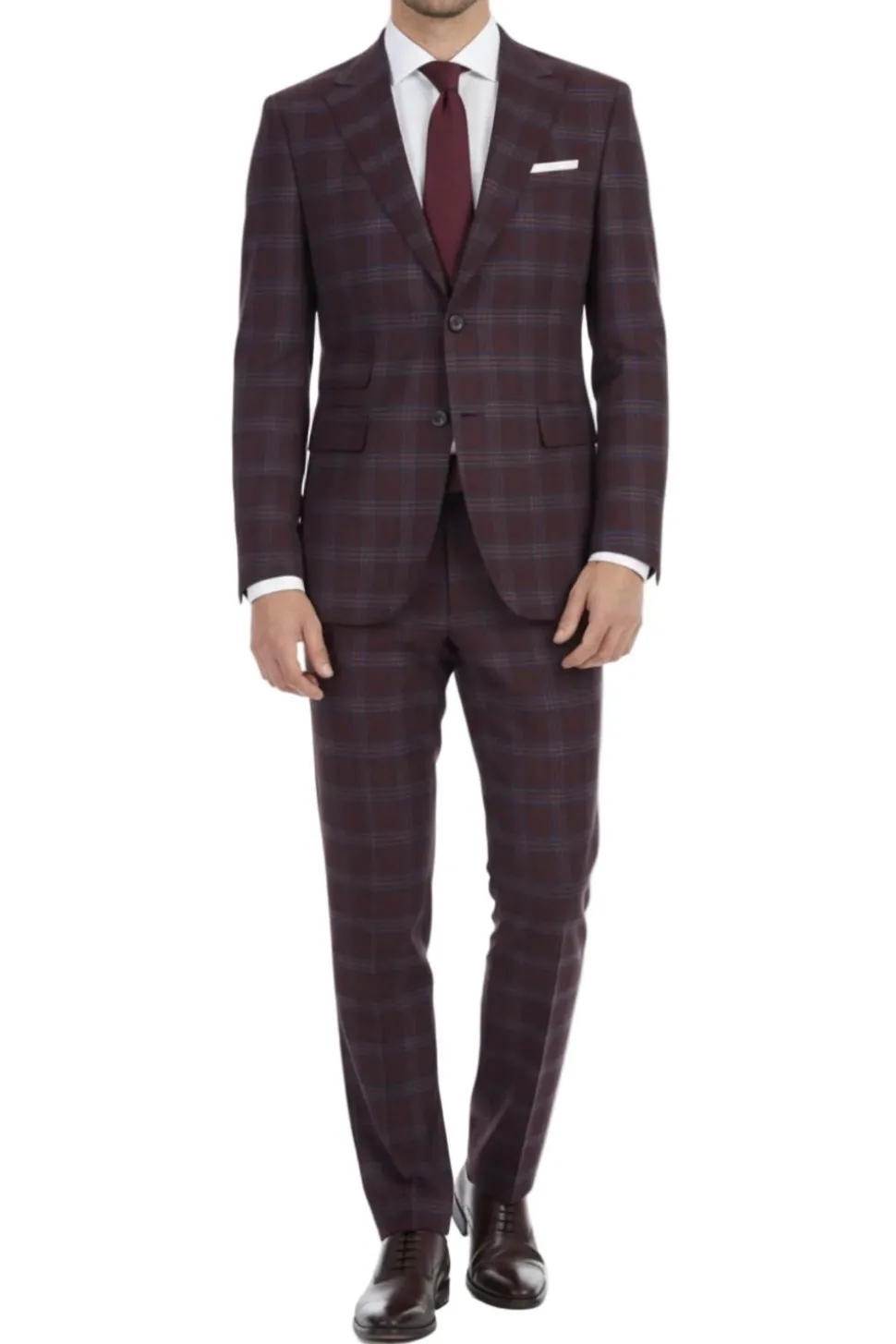 English Laundry Collection - Purple Slim Fit 2-Piece Plaid Single Breasted Suit