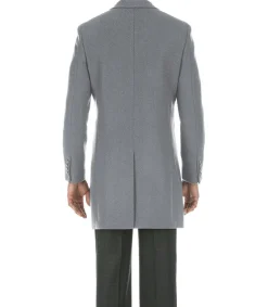 English Laundry Light Gray Fall/Winter Essential Slim Fit Overcoat Wool Blend