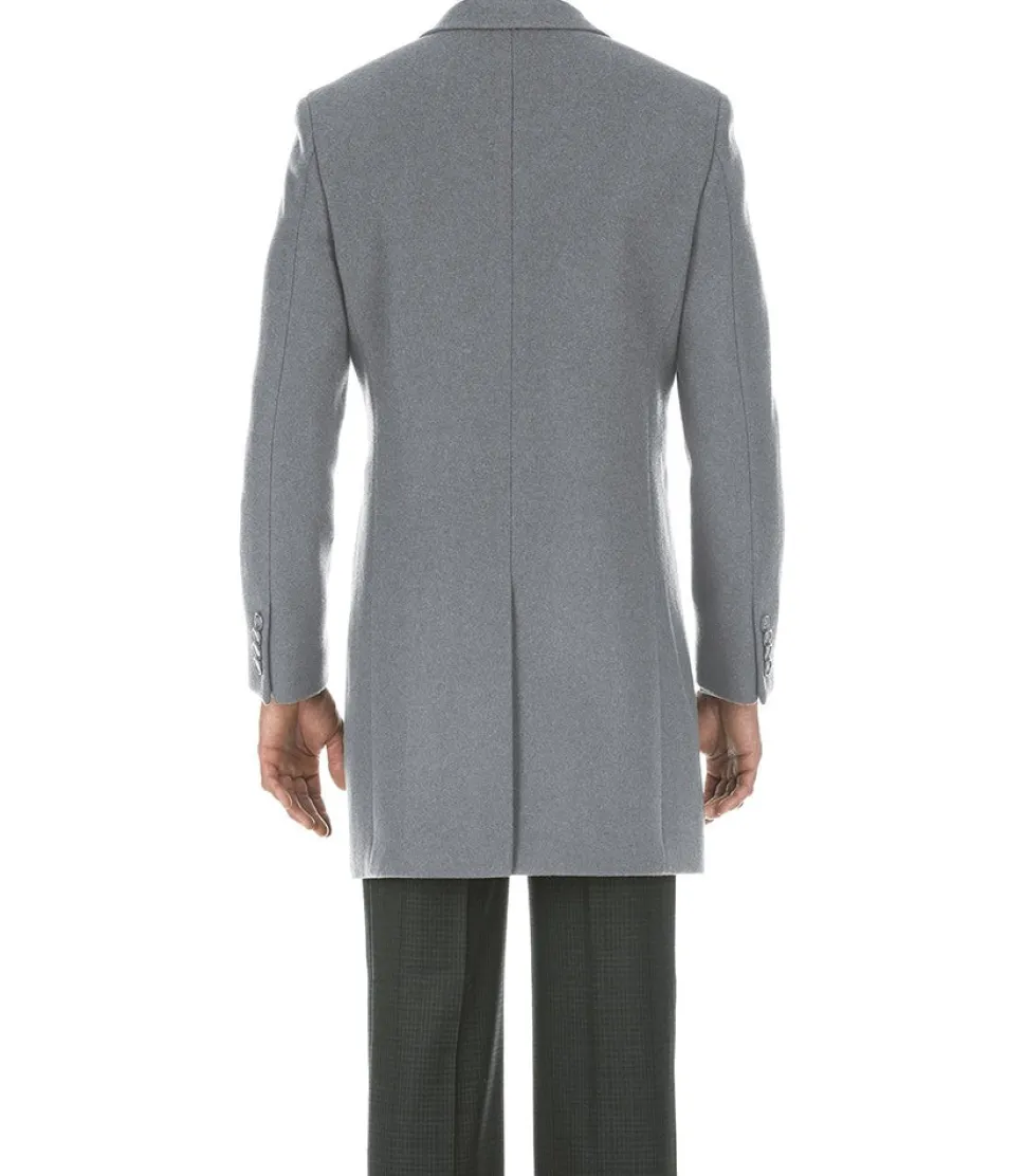 English Laundry Light Gray Fall/Winter Essential Slim Fit Overcoat Wool Blend