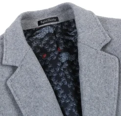 English Laundry Light Gray Fall/Winter Essential Slim Fit Overcoat Wool Blend