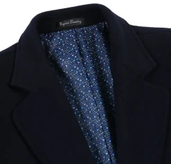English Laundry Navy Fall/Winter Essential Slim Fit Overcoat Wool Blend