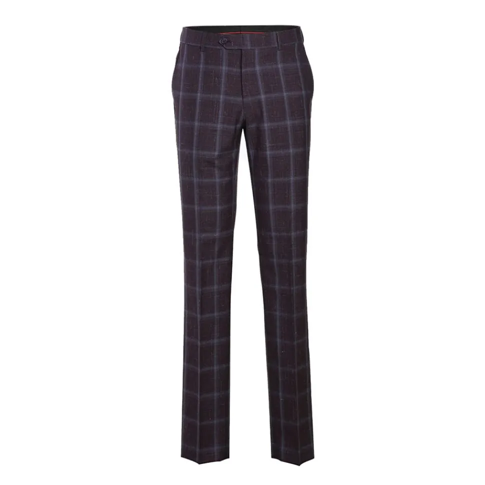English Laundry 2-Piece Purple Window Pane Check Slim Fit Suit Wool Blend