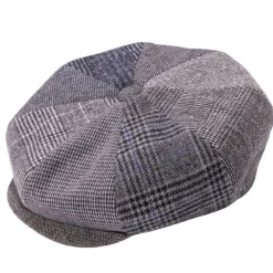 Gray Patchwork Newsboy Cap