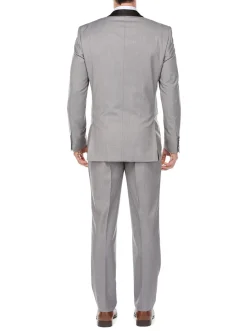 Gray 2 Piece Tuxedo Shawl Lapel Slim Fit