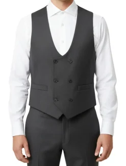 Greenwich Collection - Charcoal 3 Piece Regular Fit Textured Suit