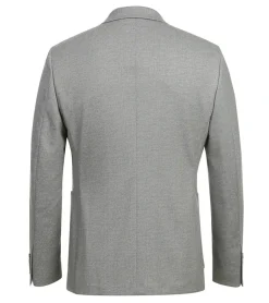 Half Canvas Slim Fit Blazer in Gray