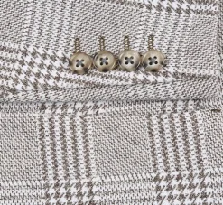 Half Canvas Slim Fit Blazer in Plaid Gray