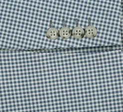 Half Canvas Slim Fit Blazer in Sage Blue Check