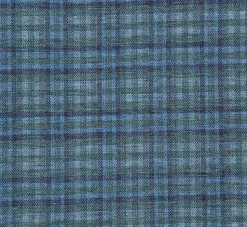 Half Canvas Slim Fit Blazer in Green Blue Check