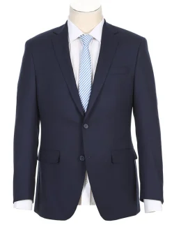 Half Canvas Stretch Wool Dress Suit Regular Fit 2 Piece in Navy