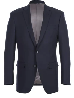 Half Canvas Stretch Wool Dress Suit Regular Fit 2 Piece in Navy