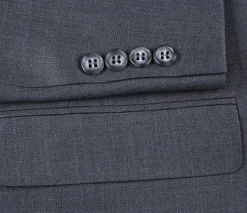 Half Canvas Wool Dress Suit Modern Fit 2 Piece in Gray