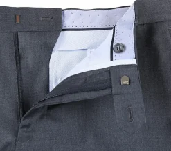 Half Canvas Wool Dress Suit Modern Fit 2 Piece in Gray