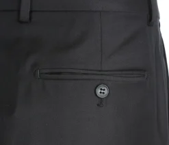 Half Canvas Wool Dress Suit Modern Fit 2 Piece in Black