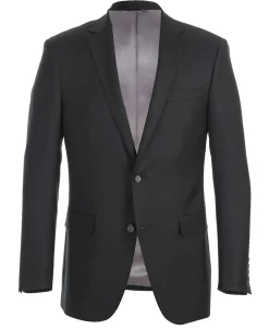 Half Canvas Wool Dress Suit Modern Fit 2 Piece in Black